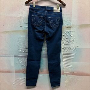 True Religion 25 Jennie Curvy Mid Rise Dark Wash Skinny Jeans Preppy Luxury